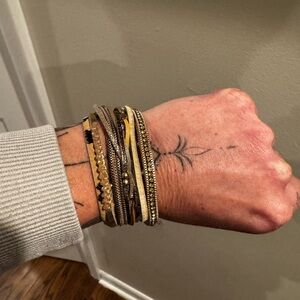 Men's Multi-Layered Bracelet Set - Gold and Brown